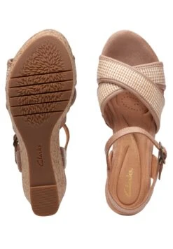 Clarks Elleri Plum - D - Sandalias De Cuña - Beige / Brown -Ofertas Clarks Tienda ab9e032ca97747e19c663749f588cfc2