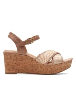 Clarks Elleri Plum - D - Sandalias De Cuña - Beige / Brown -Ofertas Clarks Tienda f3c728ff503c44628ef29785e7d65a4b